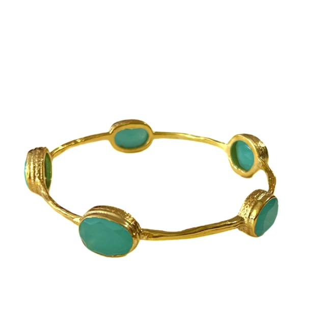 Gold Bracelet with Large Assorted Stones