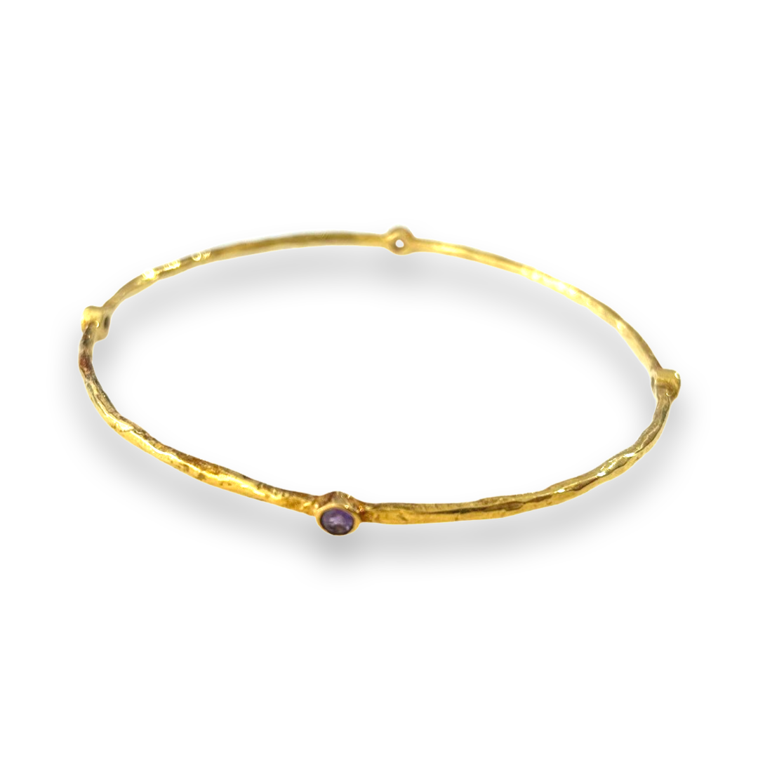 Gold Bracelet with Seed Assorted Stones