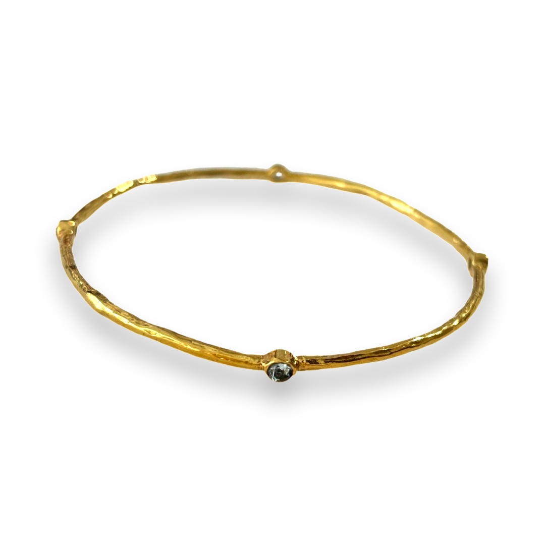 Gold Bracelet with Seed Assorted Stones