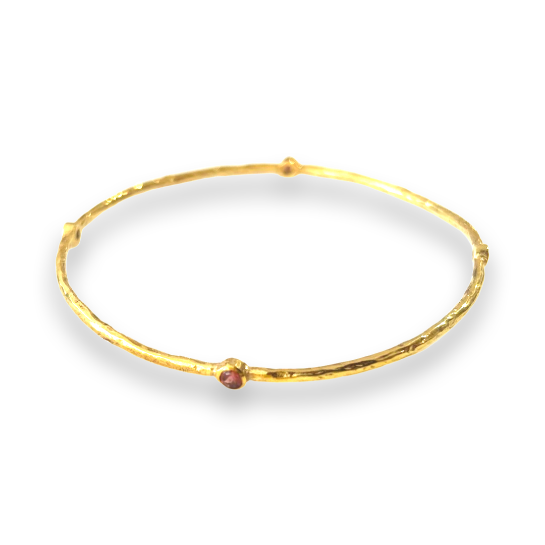 Gold Bracelet with Seed Assorted Stones