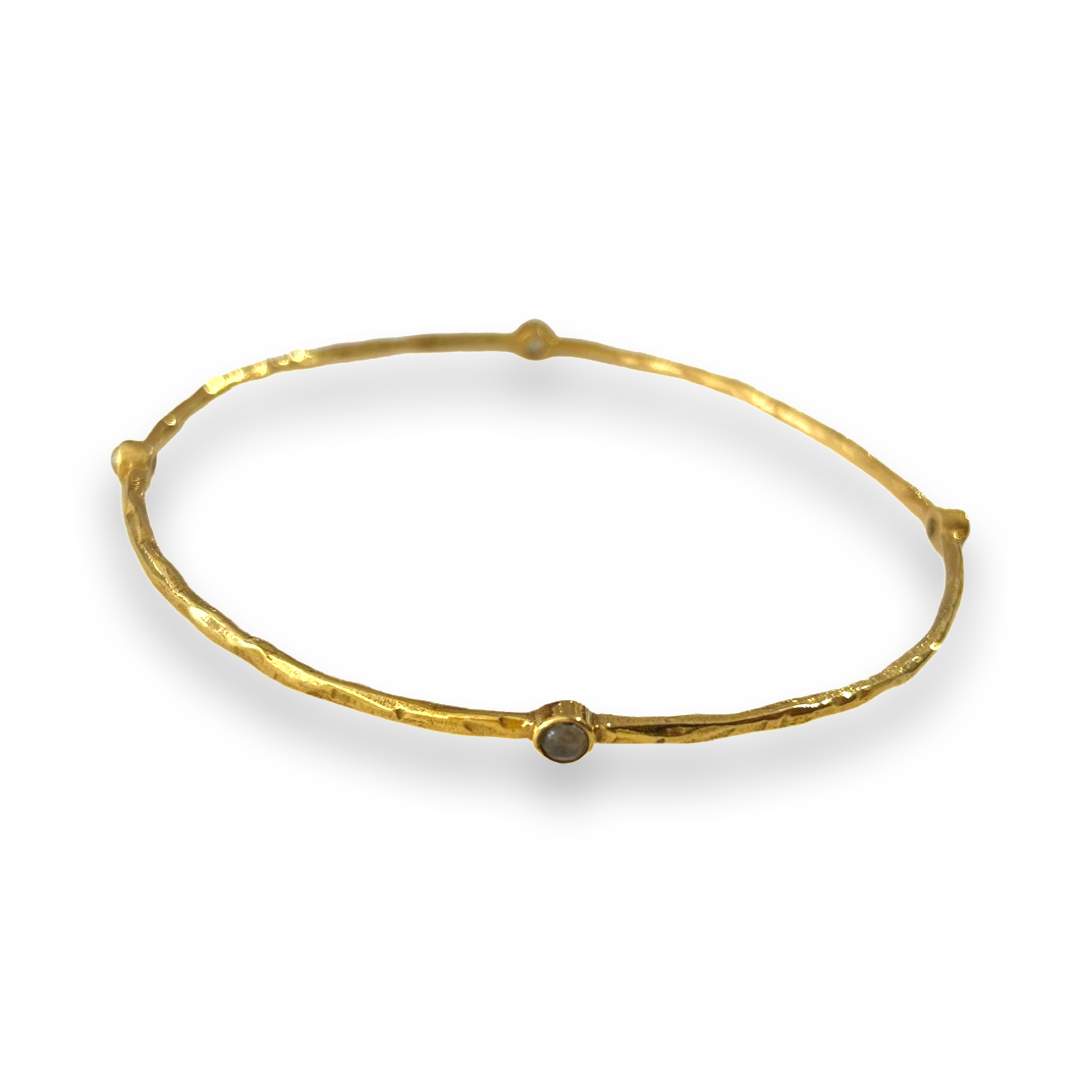 Gold Bracelet with Seed Assorted Stones