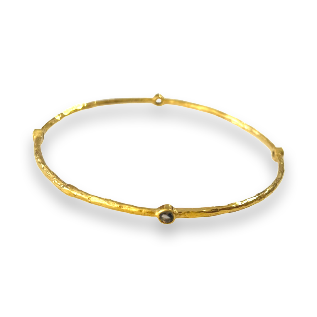 Gold Bracelet with Seed Assorted Stones