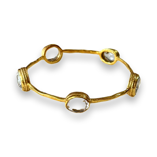 Gold Bracelet with Large Assorted Stones