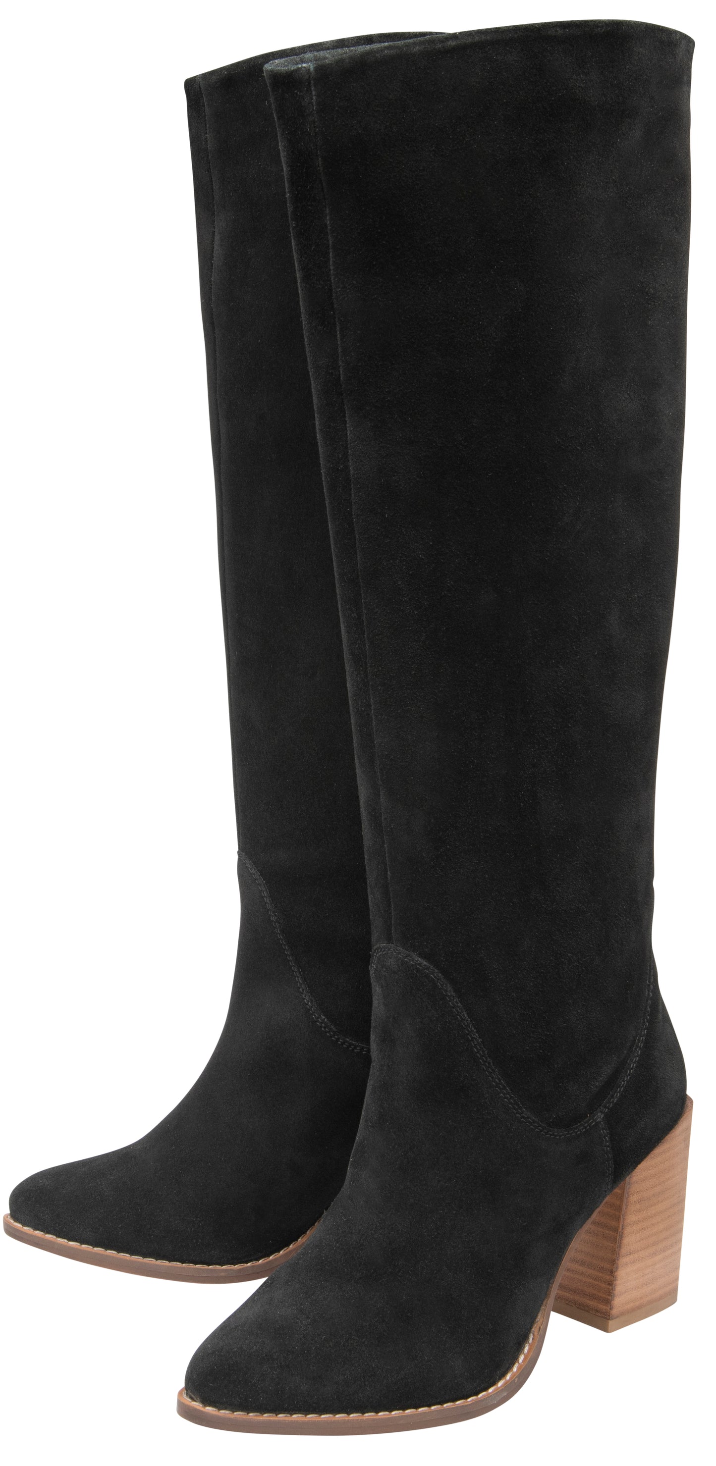 Black Suede Lumsden Heeled Knee High Boots