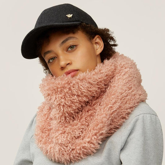 Teddy Fur Snood In Pink