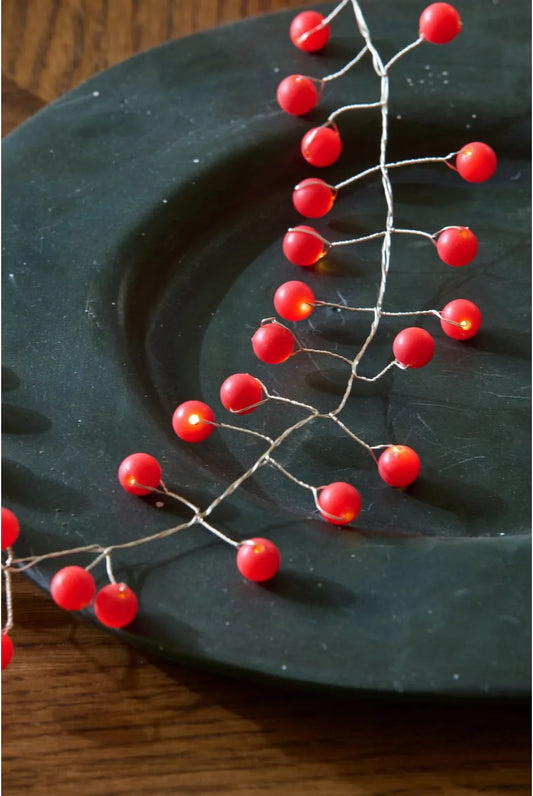 Mains Supply Snowberry Lighting in Red 3 Metres