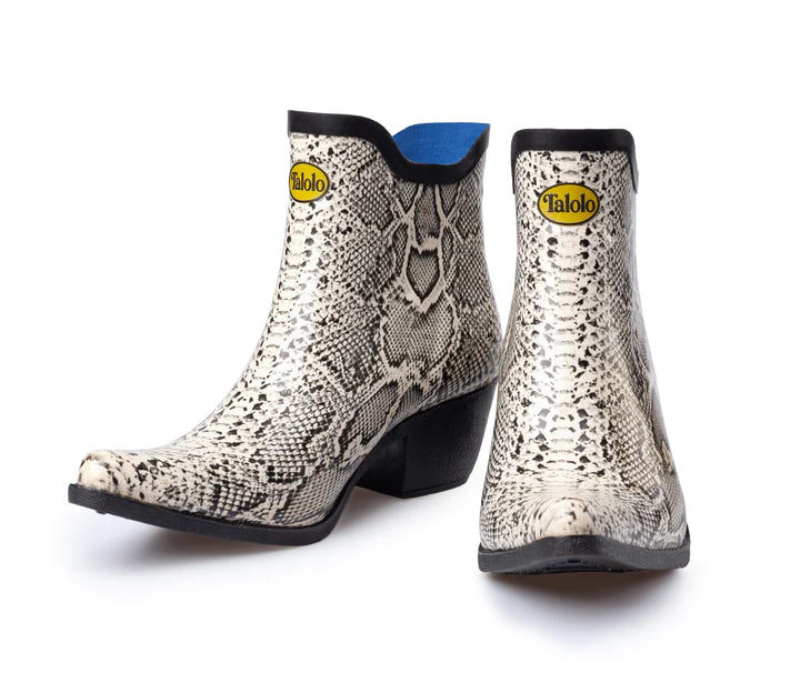 Lizzie Snake Print Cowboy Boot Wellies Luxury Bubble
