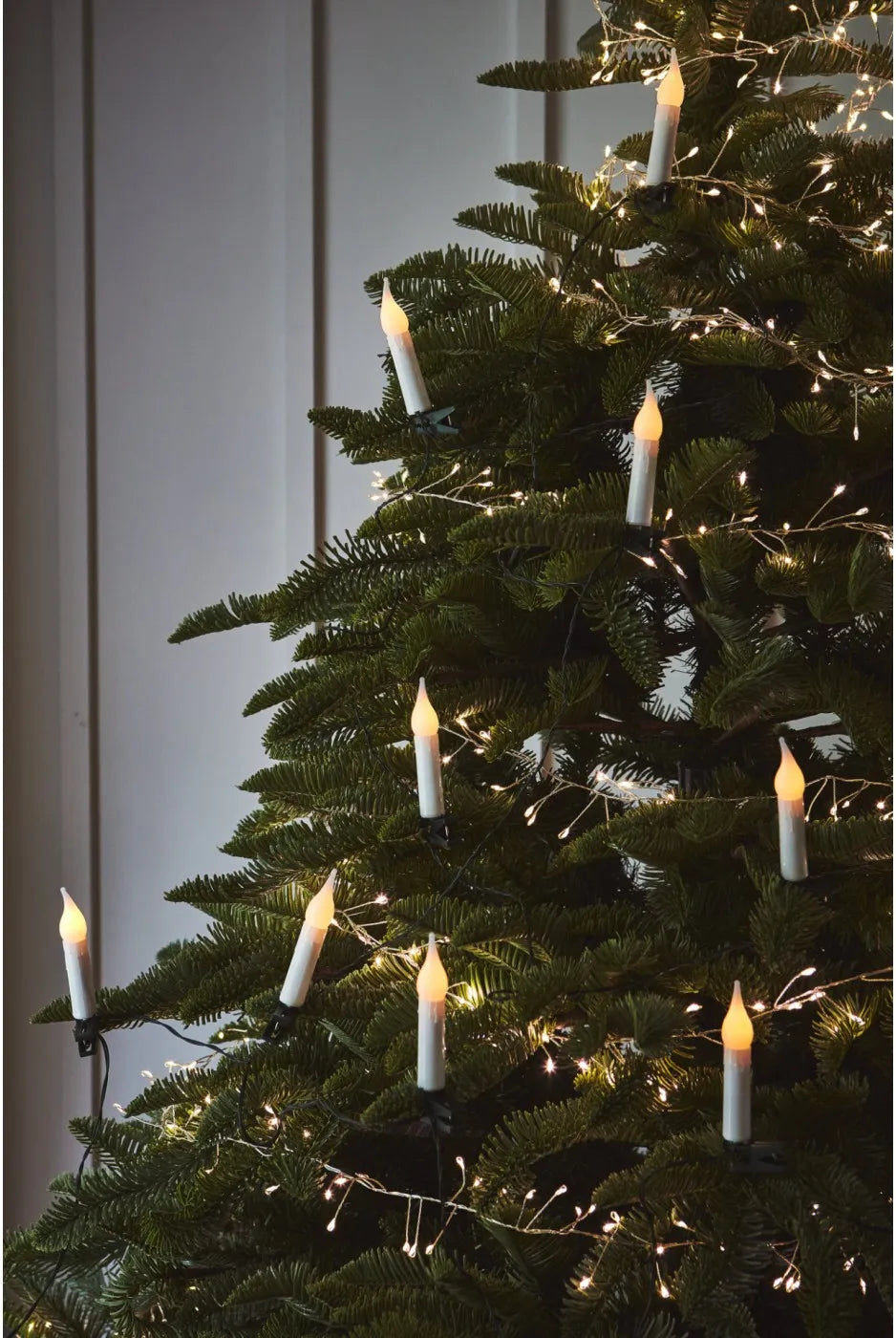 Mini Tree Candles with Clips in White