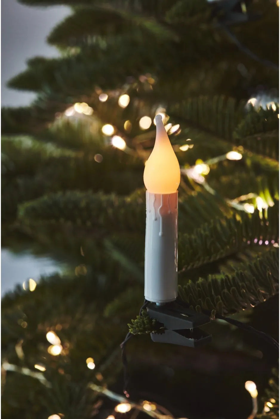 Mini Tree Candles with Clips in White