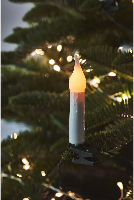 Mini Tree Candles with Clips in White