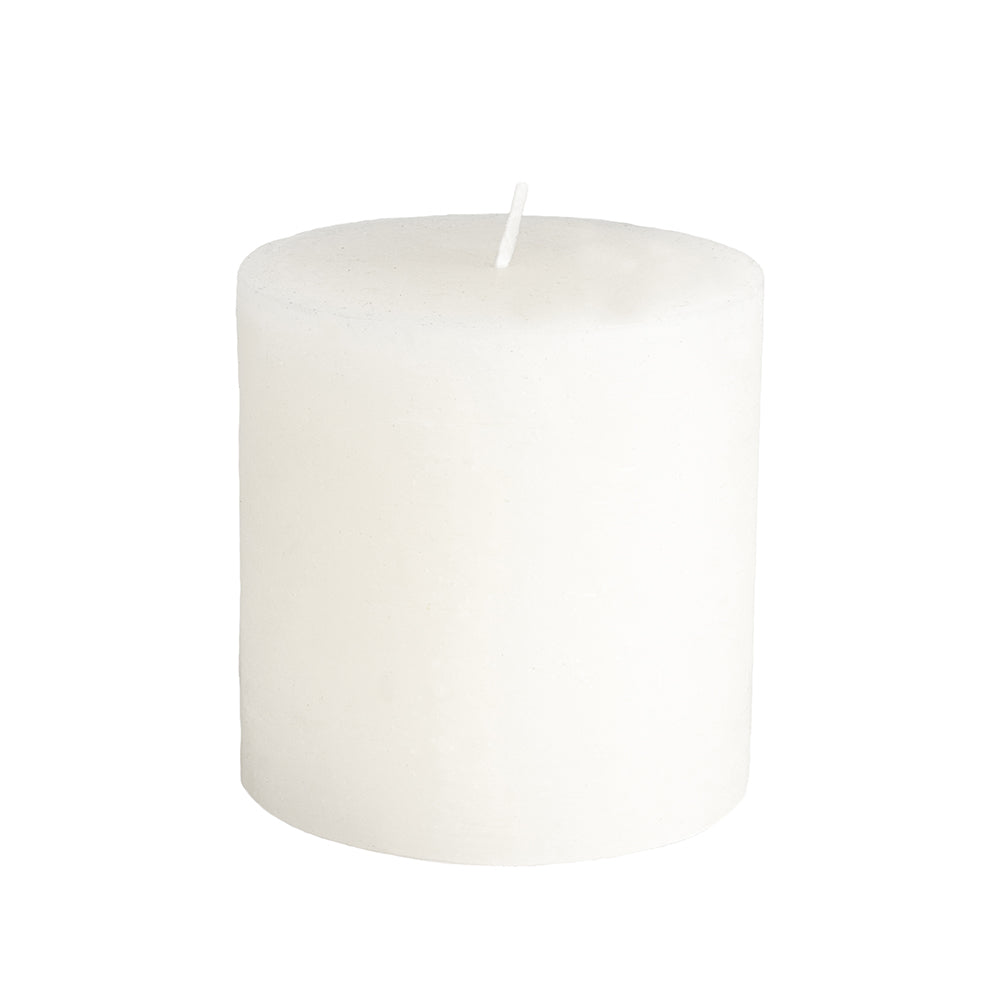 Rustic Pillar Candle White 100x100mm