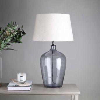 Vikas Hammered Grey Glass Lamp