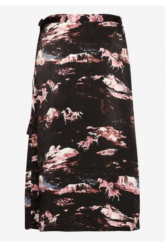 Wrap Around Skirt with Pony Print