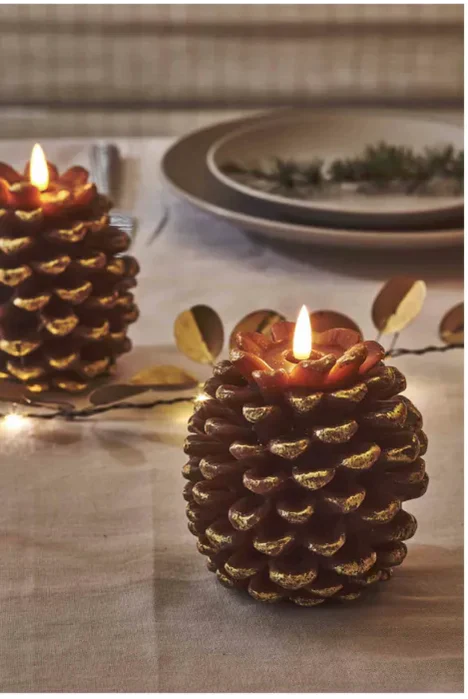 Gold Pinecone Candle
