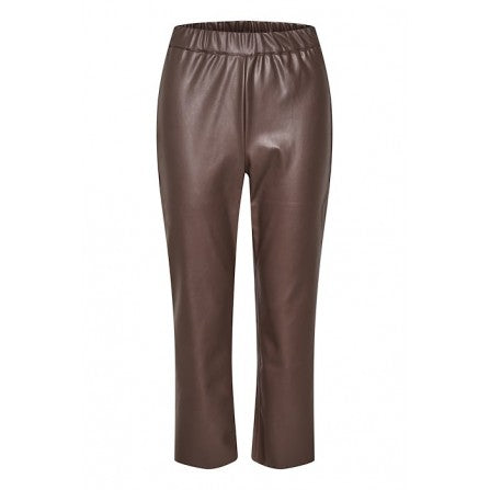 Faux Leather Trousers in Milk Chocolate