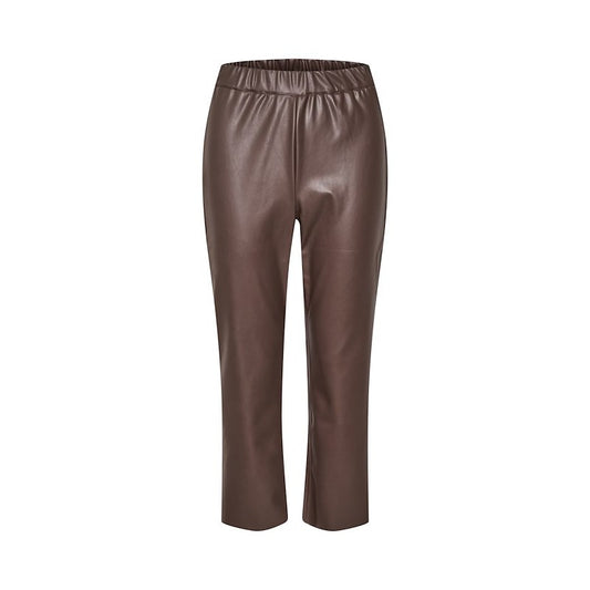 Faux Leather Trousers in Milk Chocolate