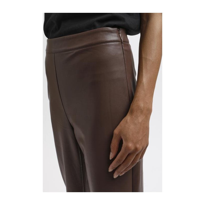 Faux Leather Trousers in Milk Chocolate
