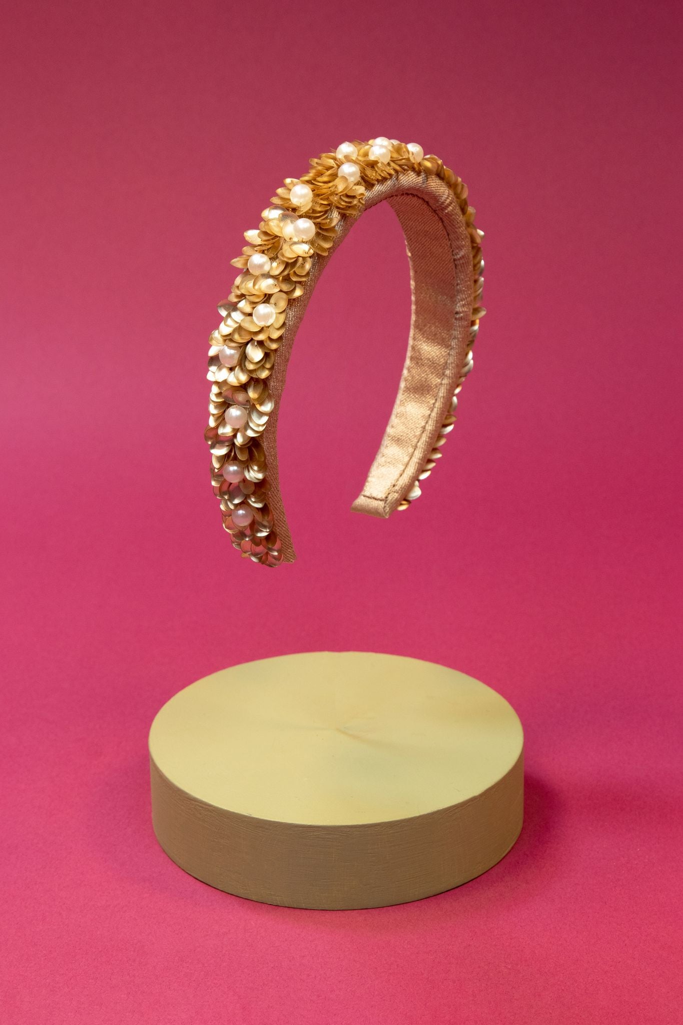 Padded Headband Velvet Pearl