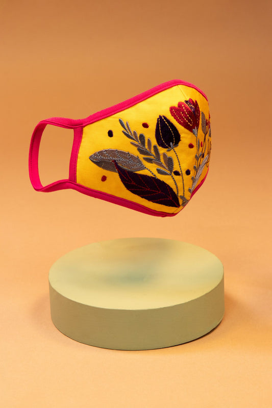 Embroidered Face Mask Floral