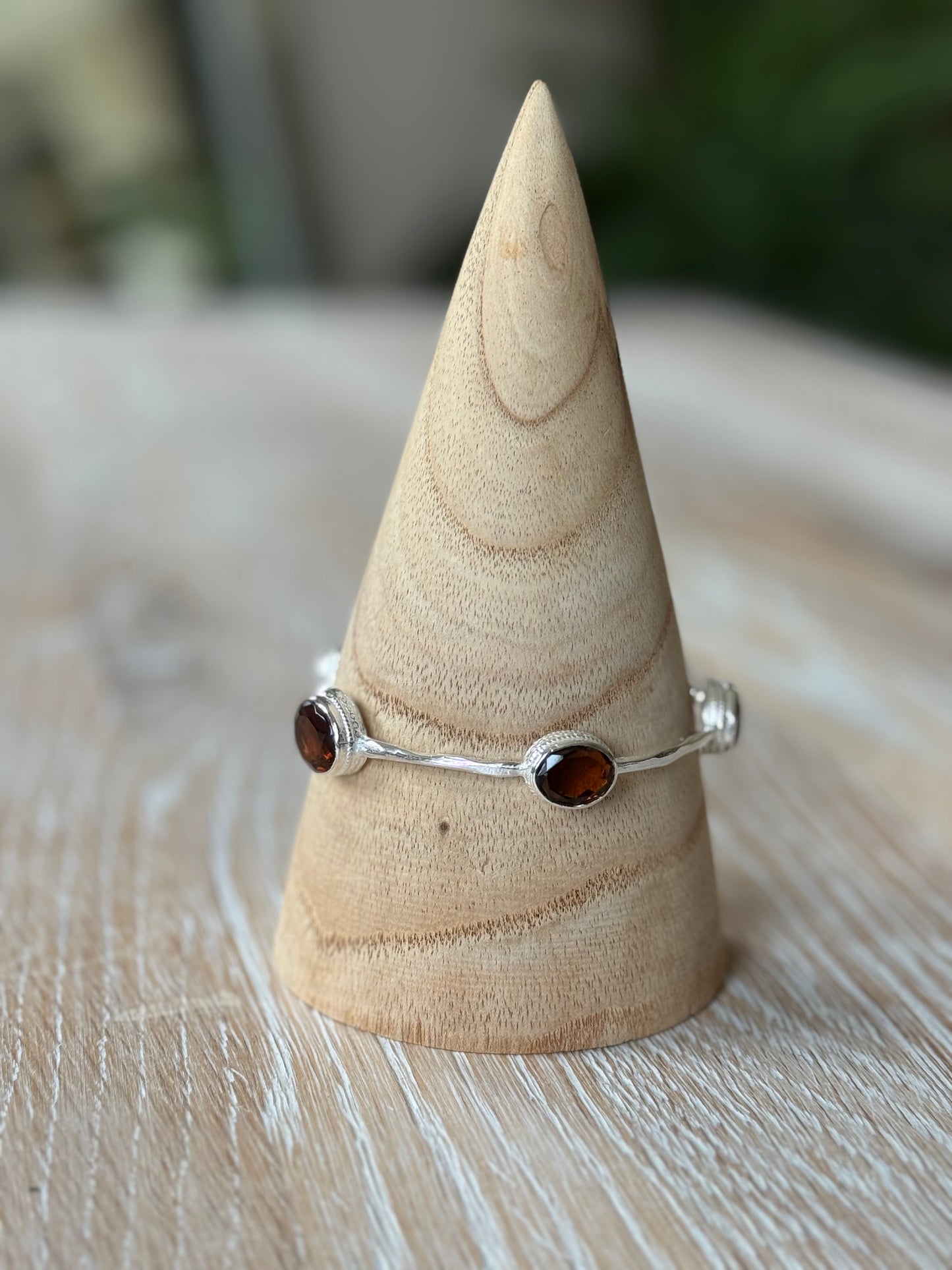 Silver Bracelet with Large Assorted Stones