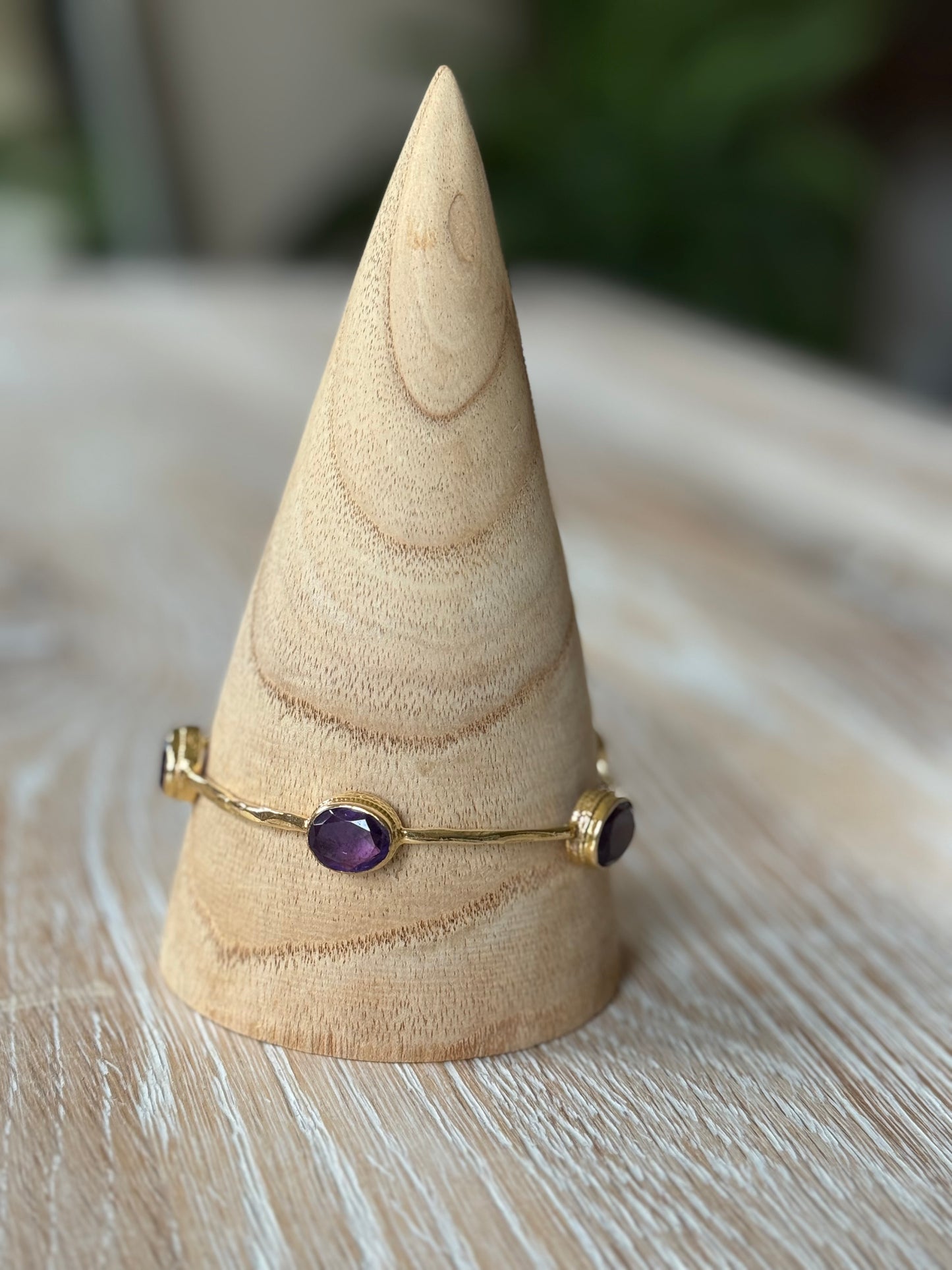 Gold Bracelet with Large Assorted Stones