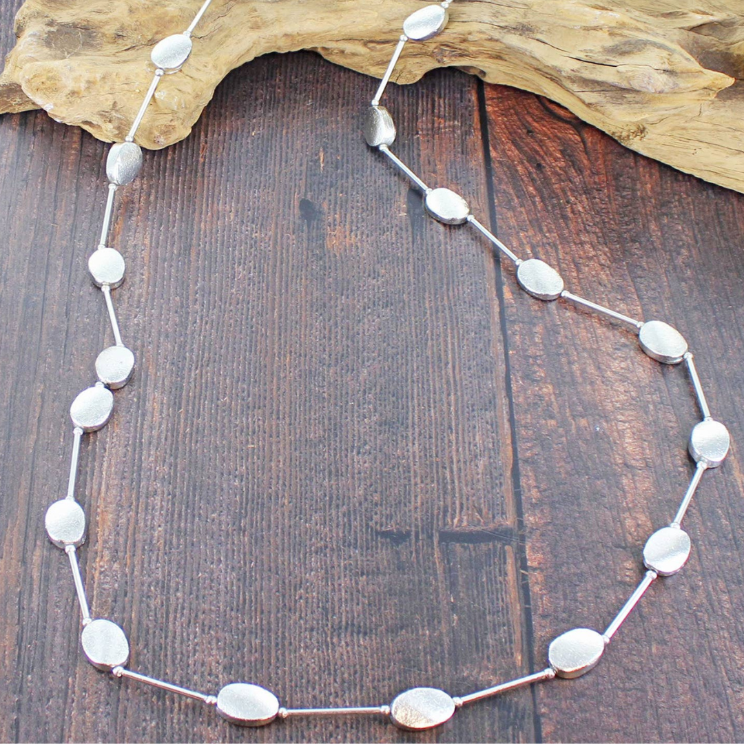Long Oval Disc Necklace