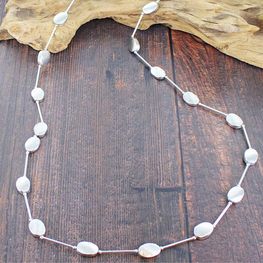 Long Oval Disc Necklace