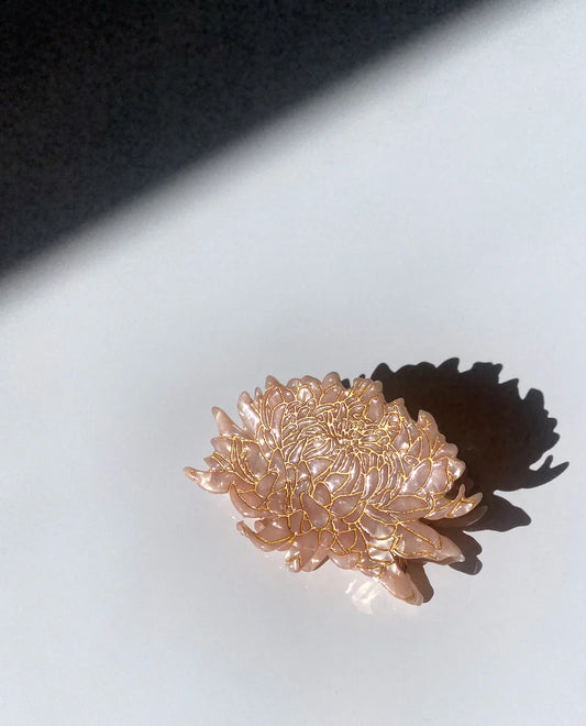Hand-Painted Chrysanthemum Flower Claw Hair Clip