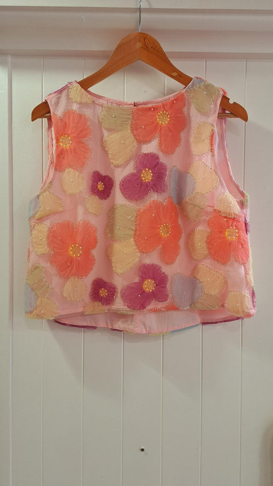 Evie Top in Pink Multi Flowers