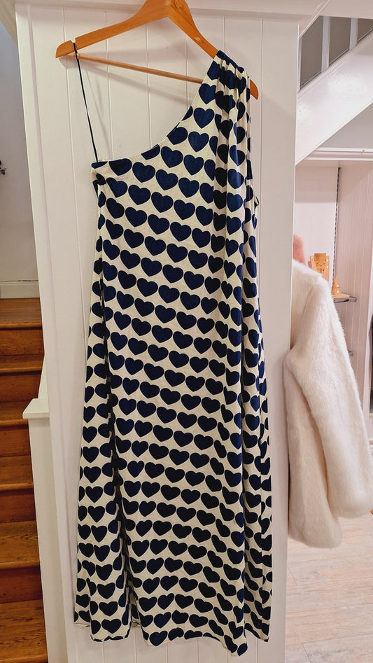 Gia Dress in Navy Hearts