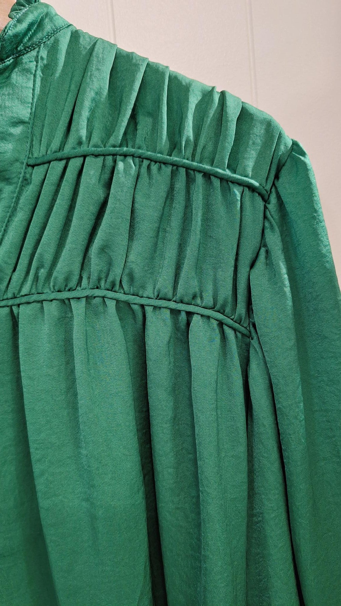 Satin Ruffle Blouse
