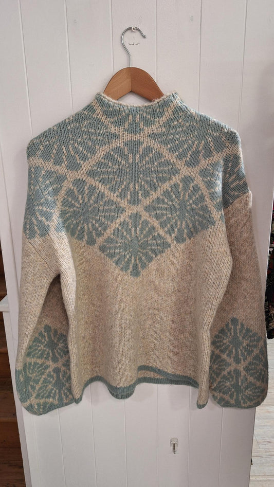 Jacquard Sweater in Teal