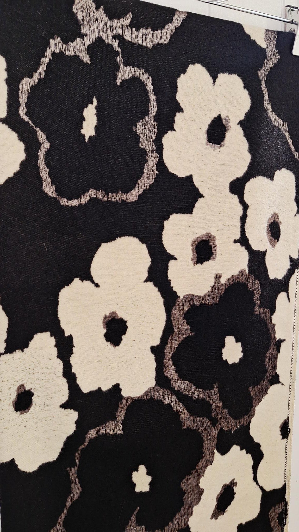 Everyday Winter Scarf in Black and Ivory Poppy