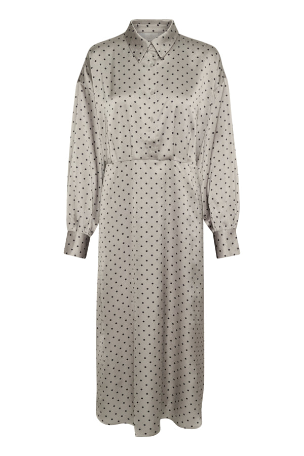 KAdonna Shirt Dress in Grey with Black Dot