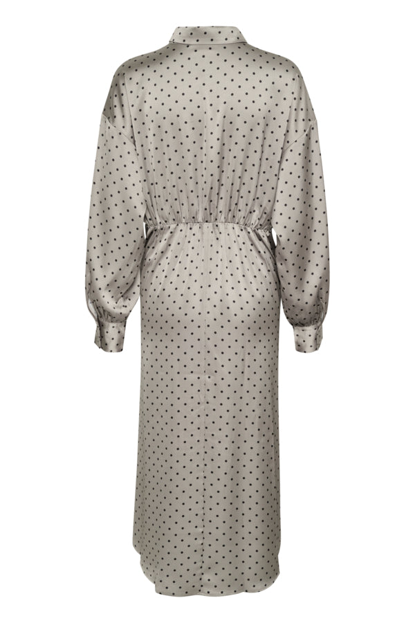 KAdonna Shirt Dress in Grey with Black Dot