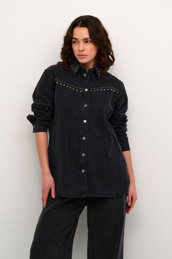 KAlouisa Shirt in Black Washed Denim