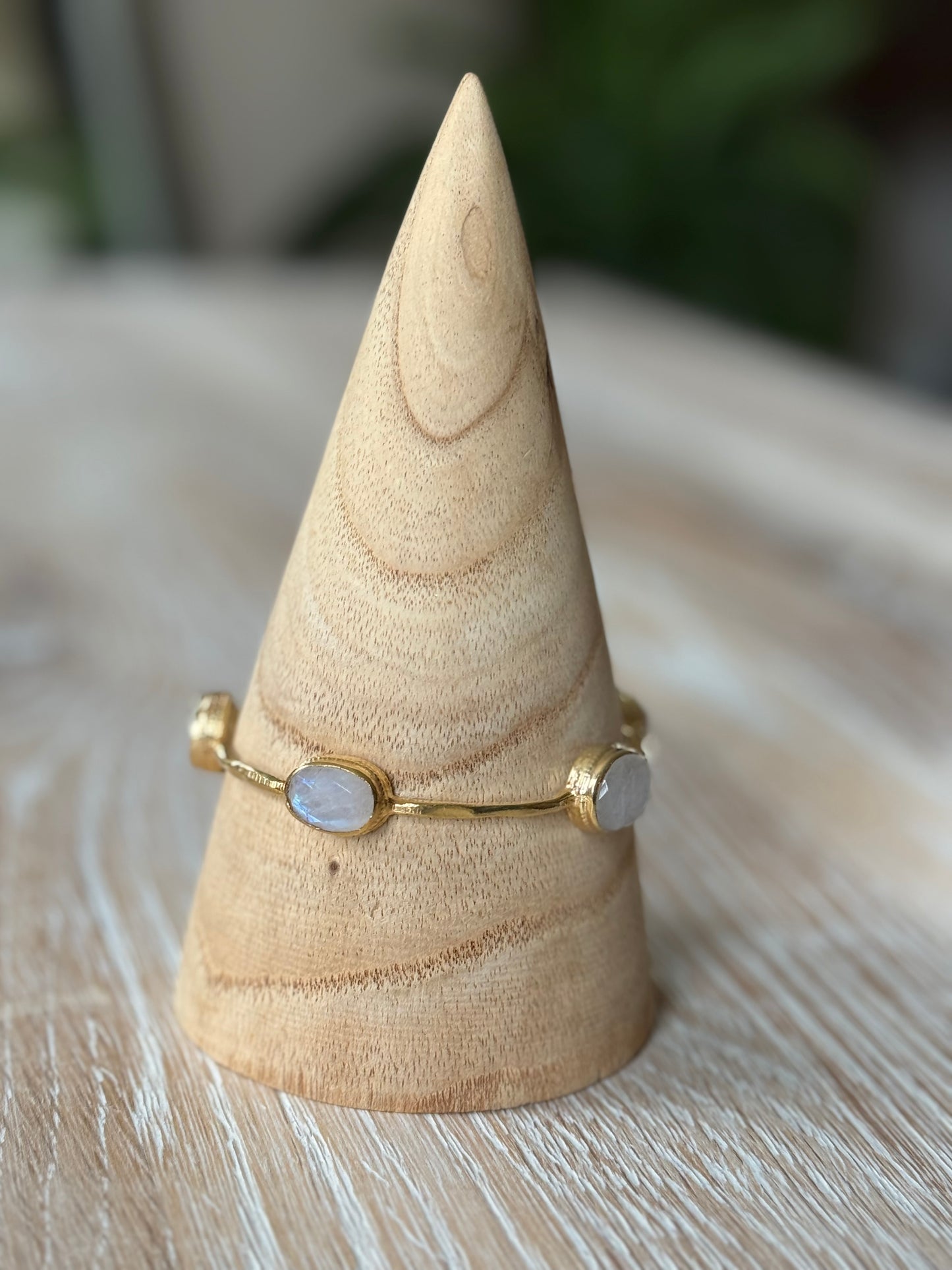 Gold Bracelet with Large Assorted Stones