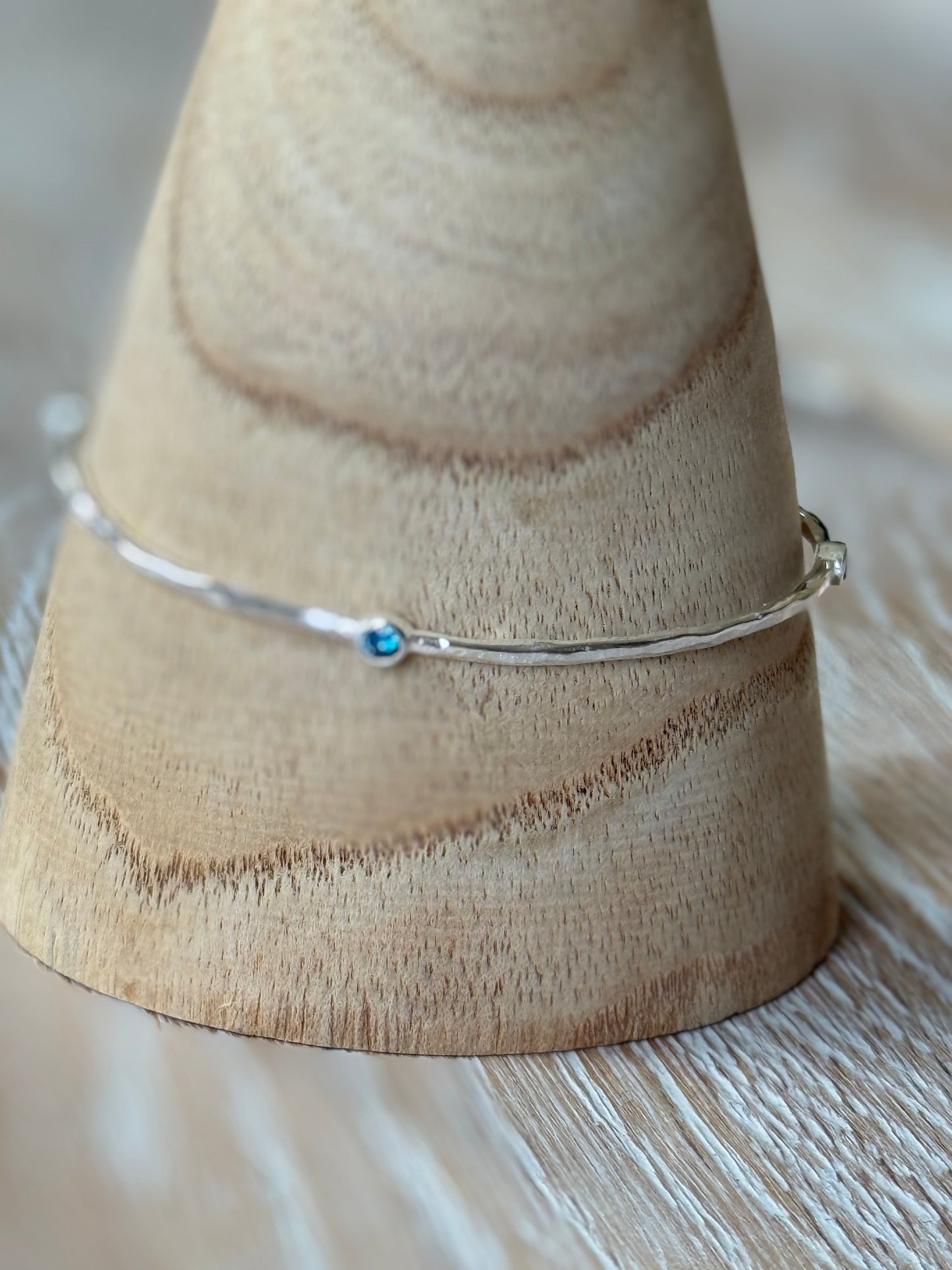 Silver Bracelet with Seed Assorted Stones