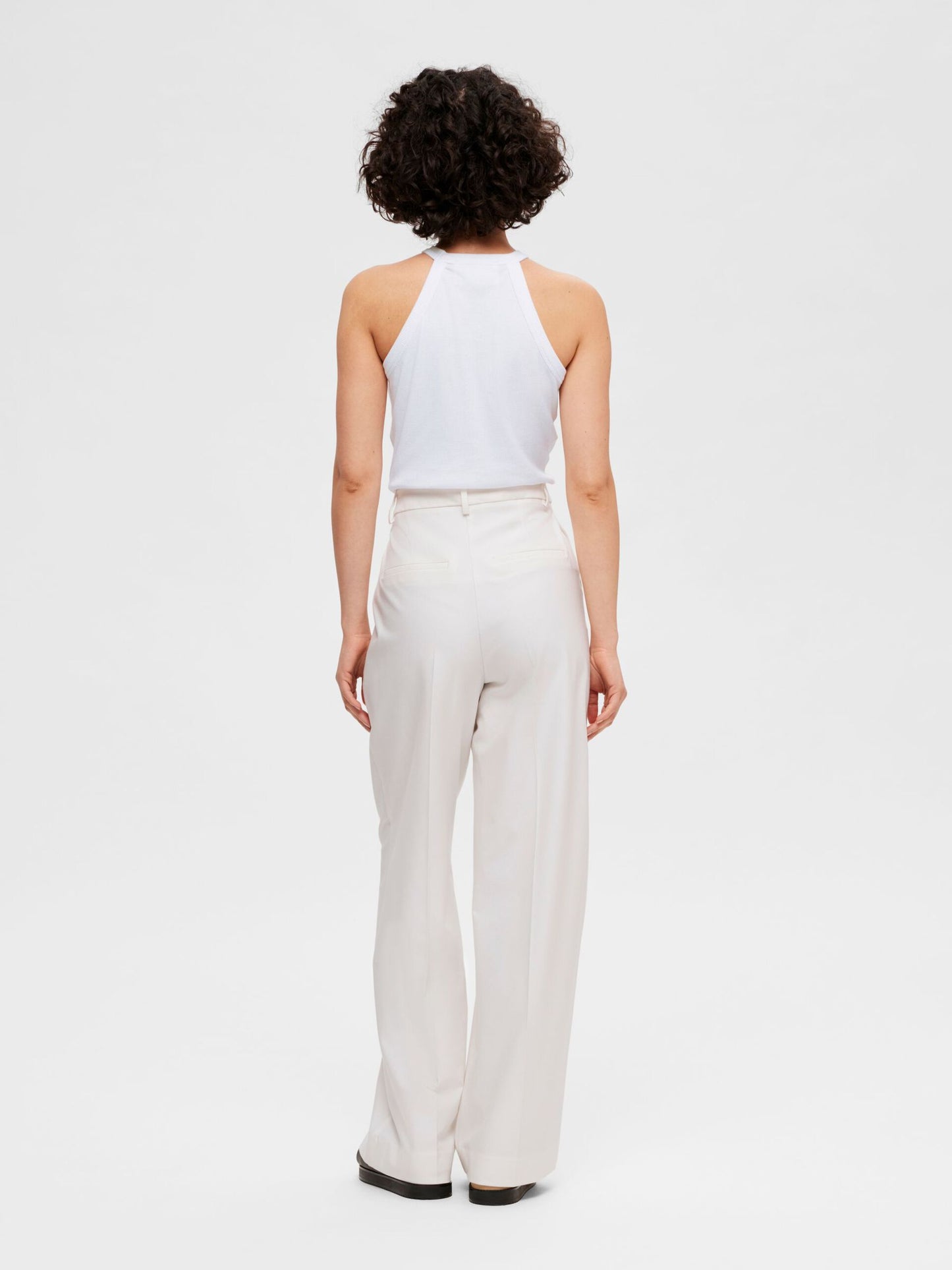 Wide Legged Trousers in Cream