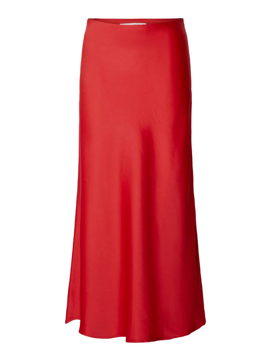 Satin Skirt in Red