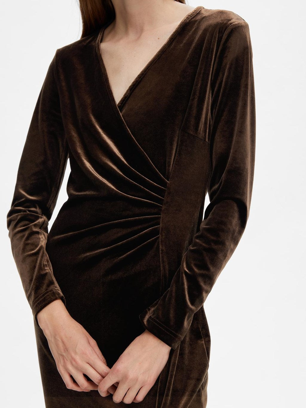 SLFTARA Velvet Wrap Dress