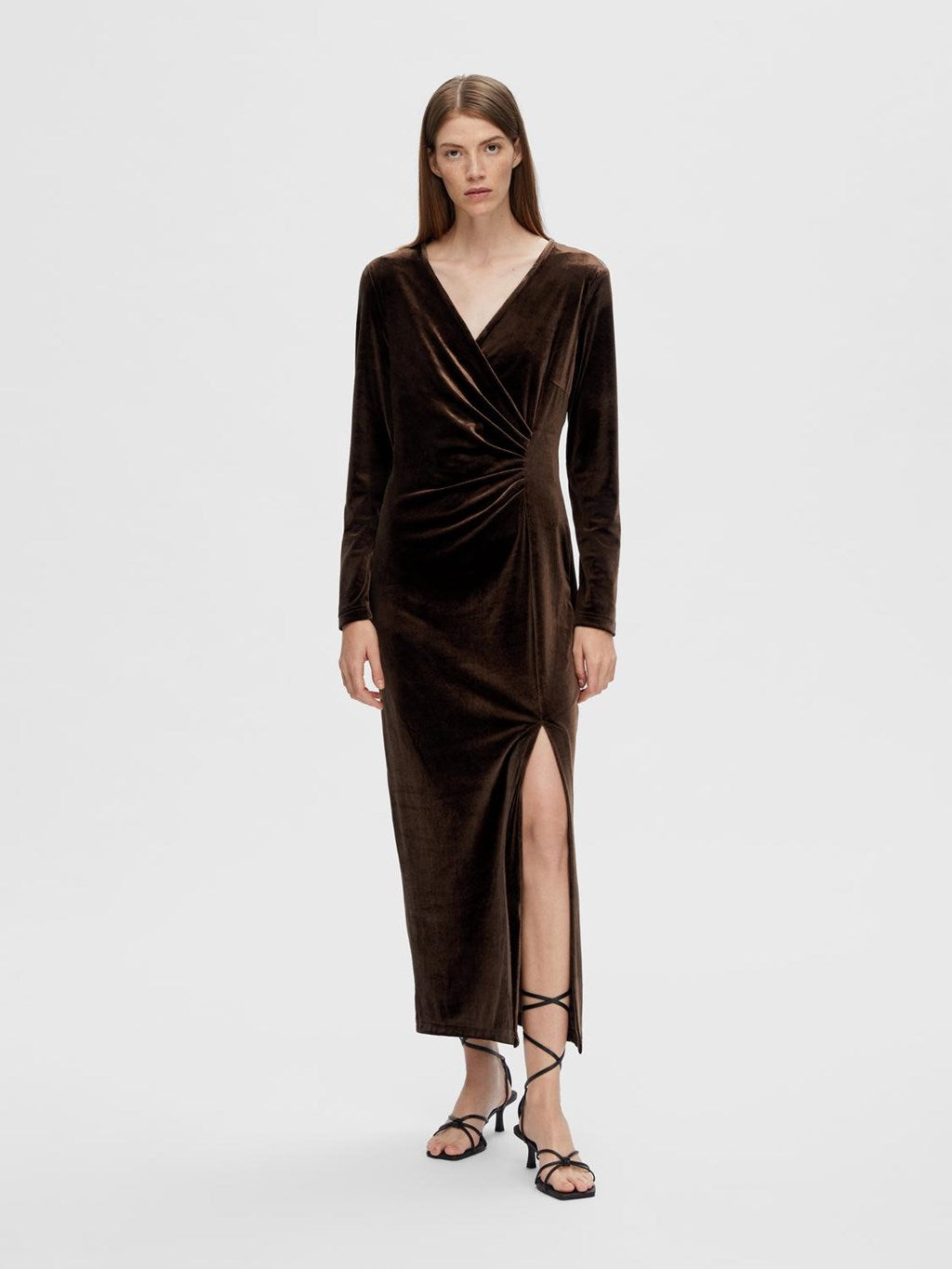 SLFTARA Velvet Wrap Dress