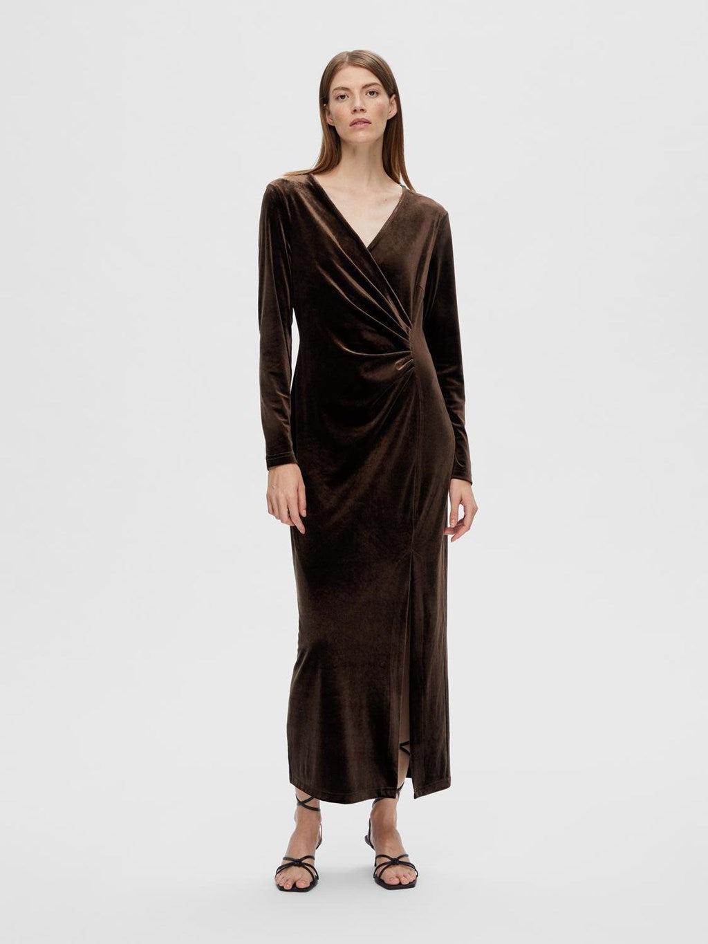 SLFTARA Velvet Wrap Dress