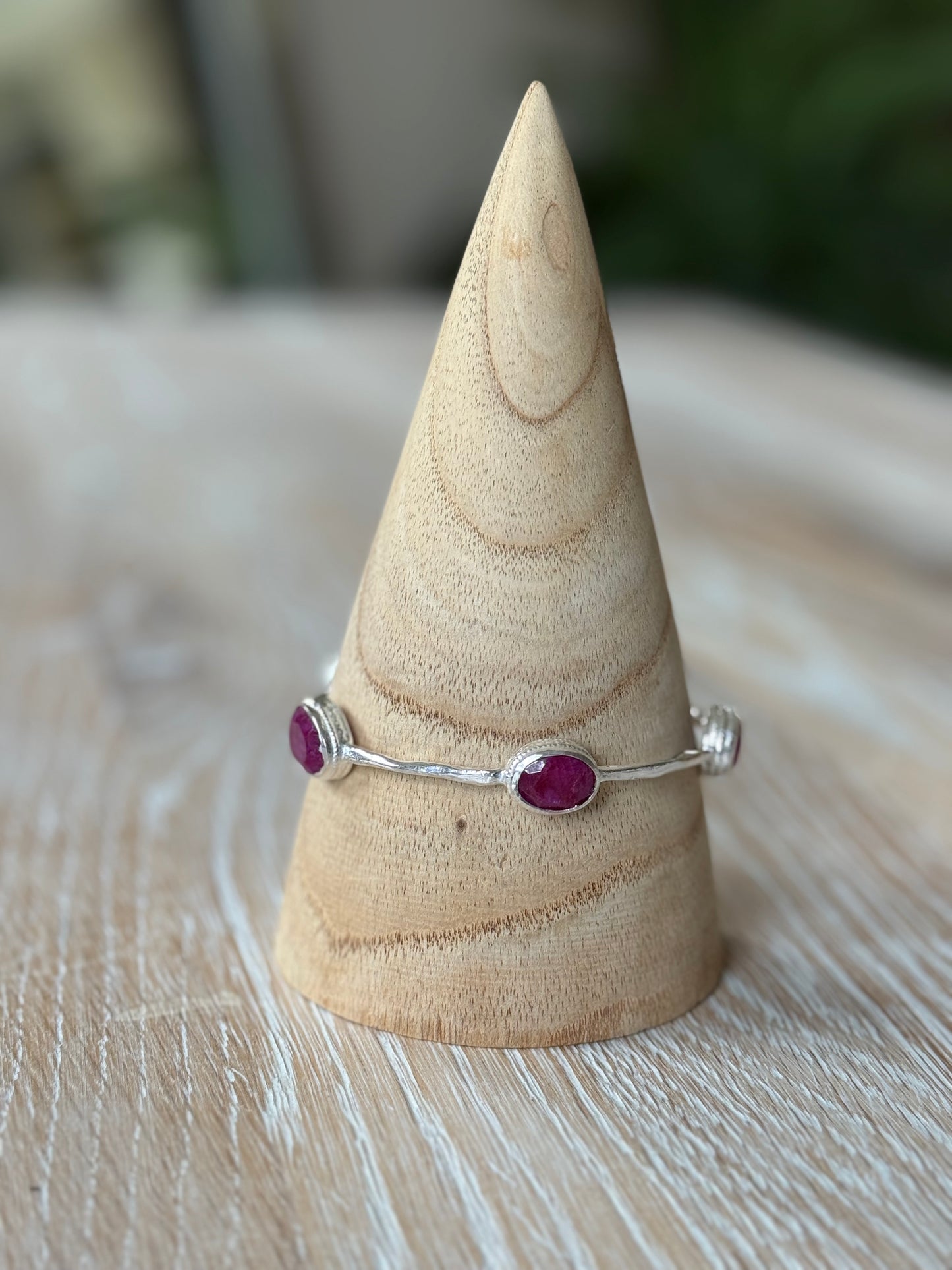 Silver Bracelet with Large Assorted Stones