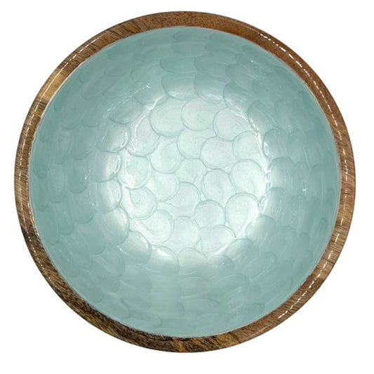 Medium Aqua Pearl Bowl - 25cm