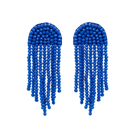 Lapis Crystal Waterfall Earrings