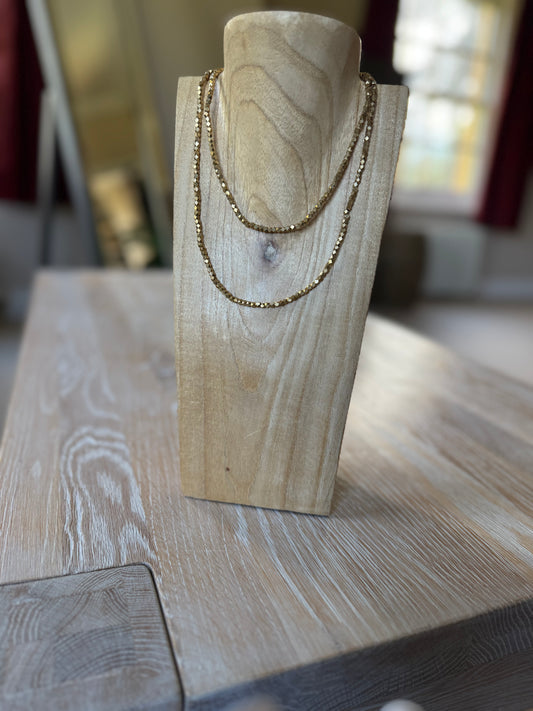 Chunk Brass 32 Inch Necklace with Extender Clasp