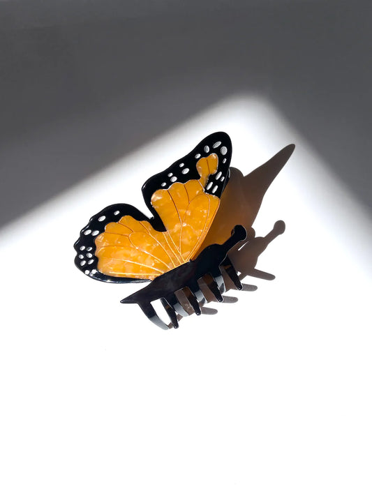 Hand-painted Monarch Butterfly Claw Hair Clip