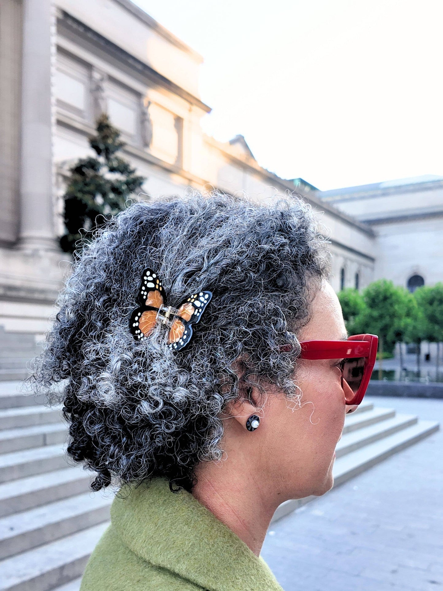 Hand-painted Mini Monarch Claw Hair Clip | Eco-Friendly
