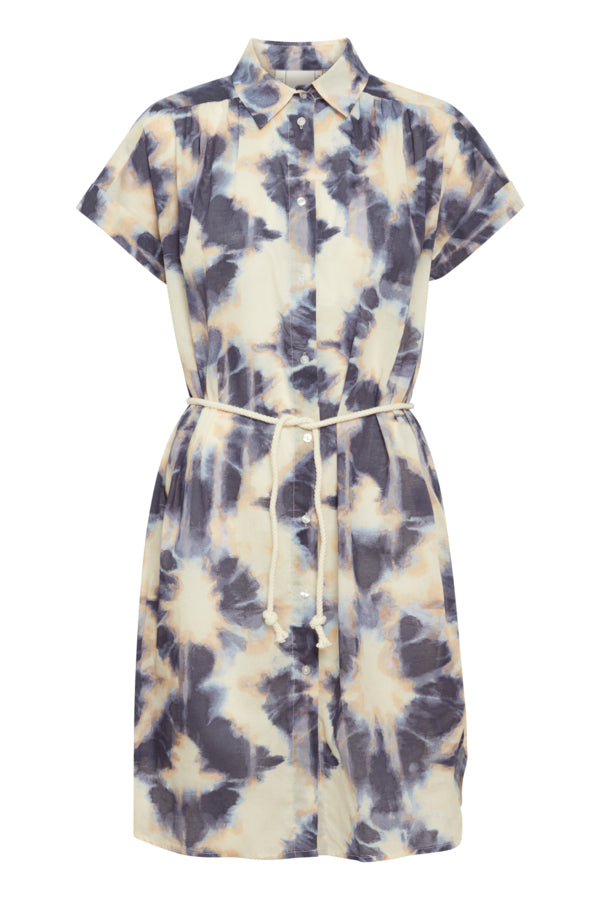 IHEMMERETTA Dress in Sand & Blue Tie Dye